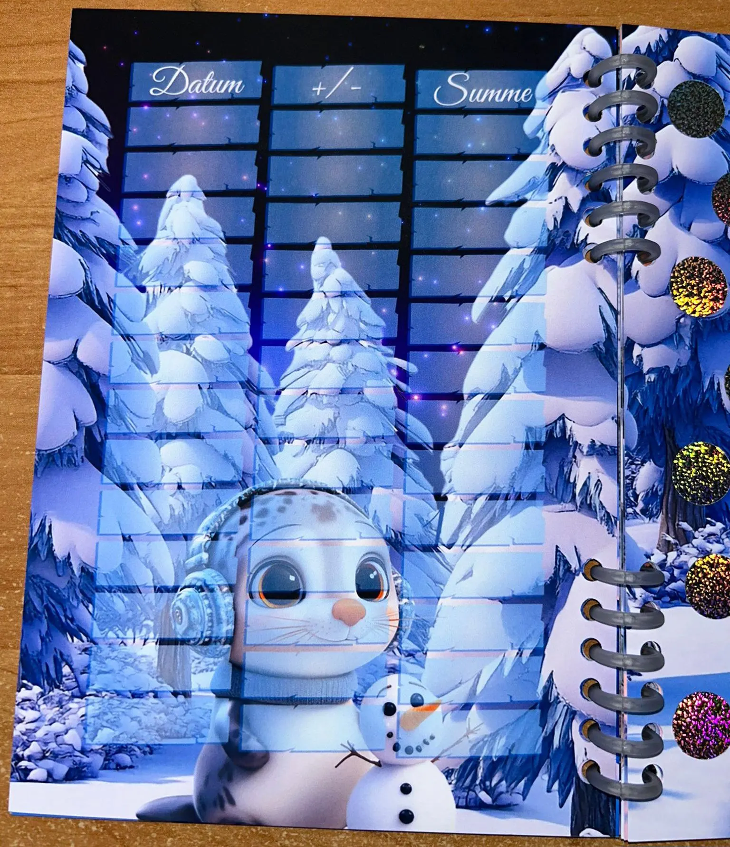 Sparbuch Wintertierband Challenge A5 Budgeting Sparen