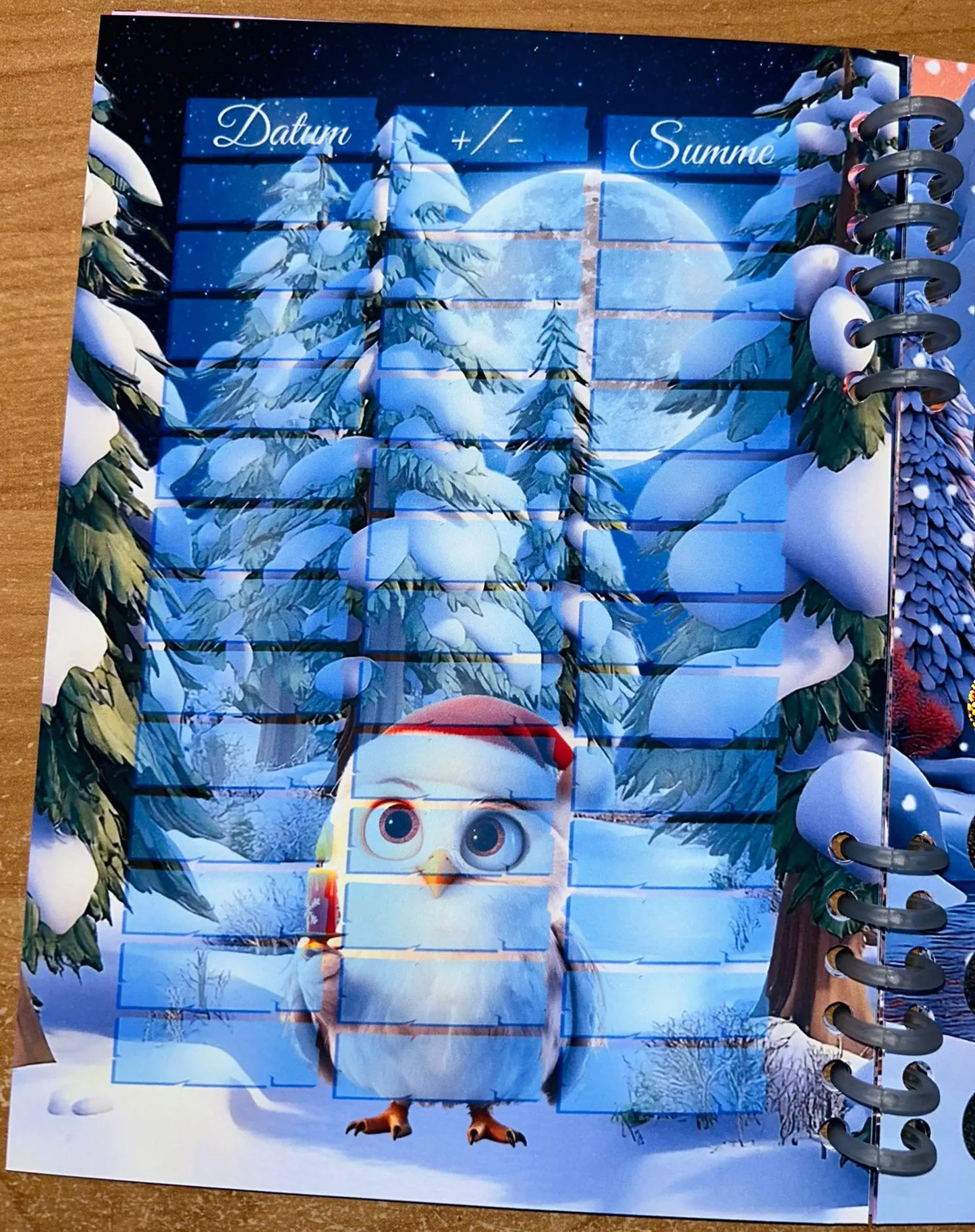 Sparbuch Wintertierband Challenge A5 Budgeting Sparen