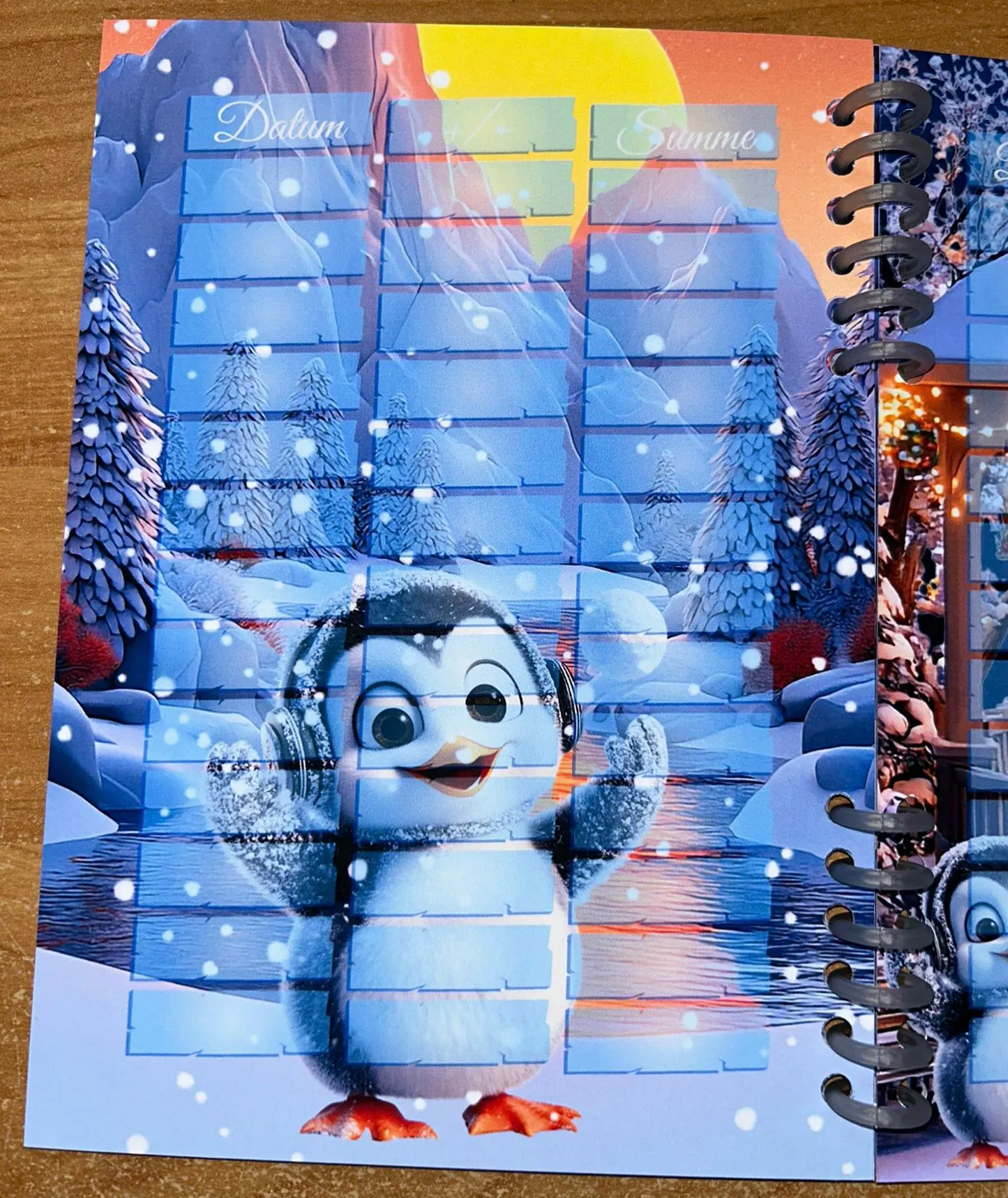 Sparbuch Wintertierband Challenge A5 Budgeting Sparen