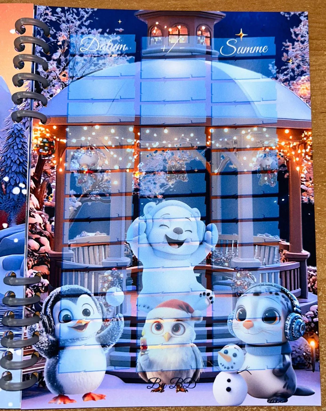 Sparbuch Wintertierband Challenge A5 Budgeting Sparen