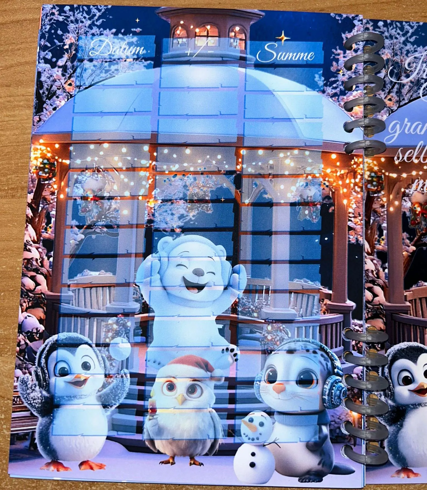 Sparbuch Wintertierband Challenge A5 Budgeting Sparen