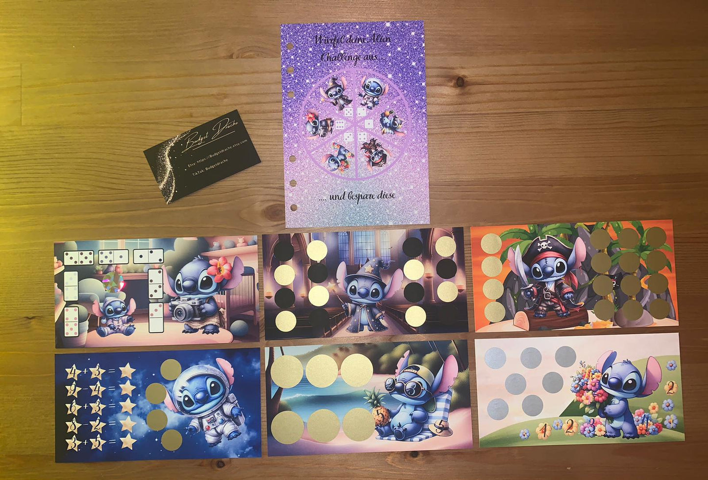 Blauer Alien Challenge Set A6 Budgeting Sparen